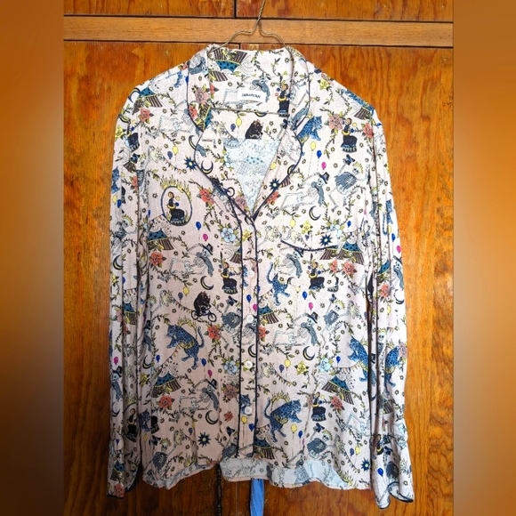 Zadig & Voltaire multicolor Tacha Circus Blouse Shirt Size L - Picture 2 of 2